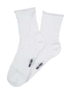 Enrico Coveri Calze donna midi in cotone mercerizzato - bianco
