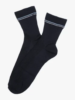 Enrico Coveri Calze donna midi a costine - blu scuro