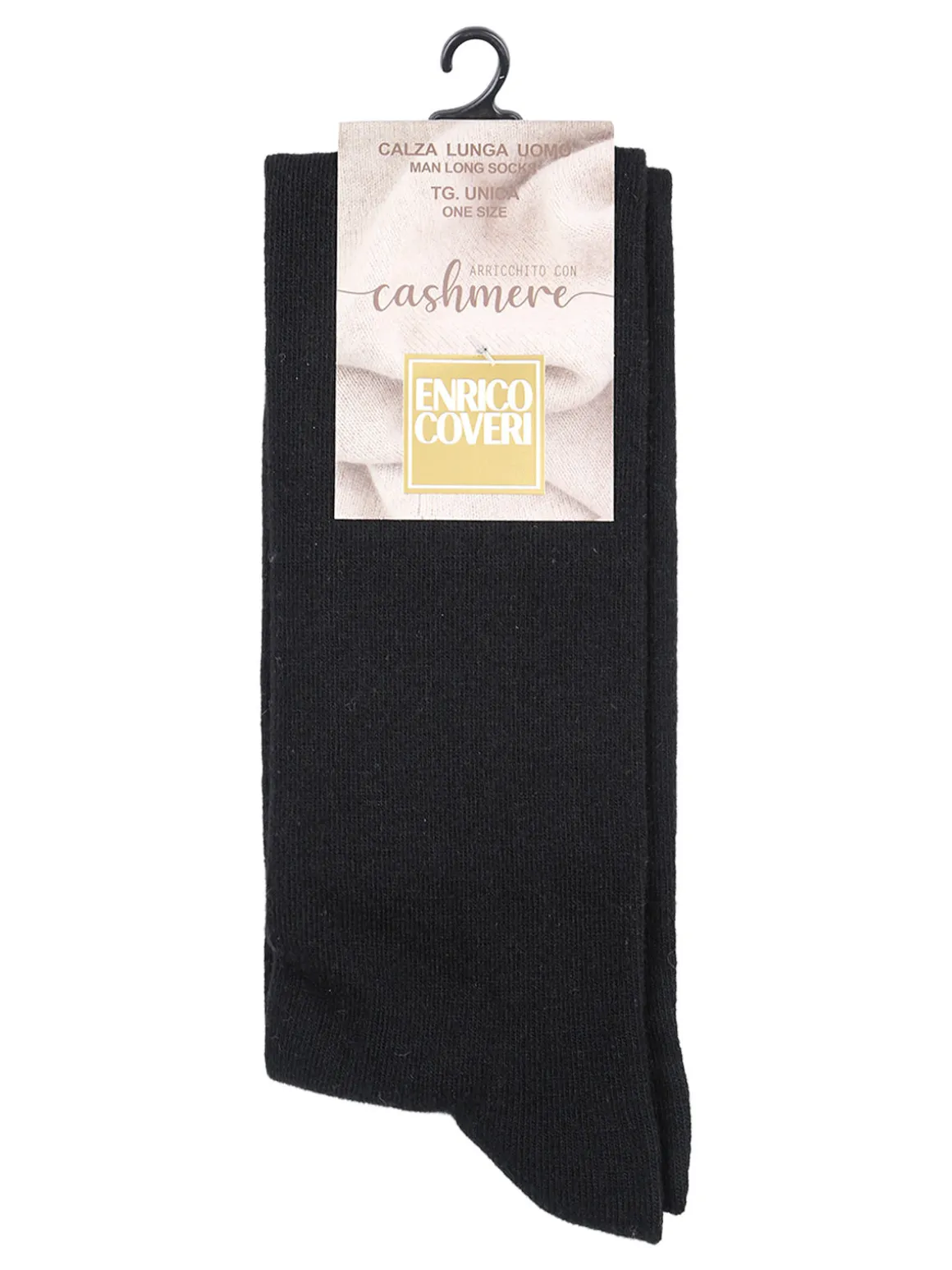 Enrico Coveri Calze lunghe da uomo in misto cashmere - nero