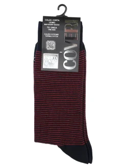 Enrico Coveri Calze lunghe da uomo rigate - bordeaux