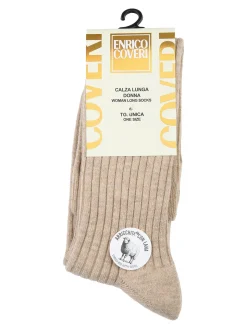 Enrico Coveri Calze lunghe donna misto lana - cammello