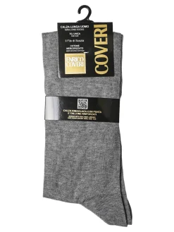Enrico Coveri Calze lunghe uomo in cotone Filo di Scozia - grigio
