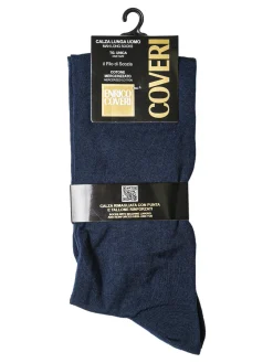 Enrico Coveri Calze lunghe uomo in cotone Filo di Scozia - blu