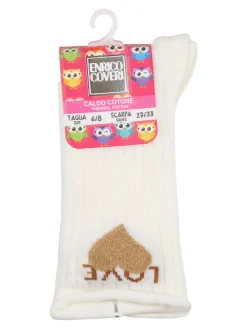 Enrico Coveri Calze midi da bambina in caldo cotone - beige
