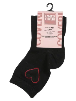 Enrico Coveri Calze midi da donna in cotone mercerizzato - nero
