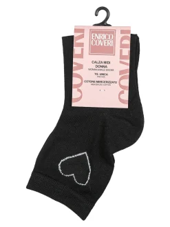 Enrico Coveri Calze midi da donna in cotone mercerizzato - antracite