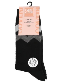 Enrico Coveri Calze midi donna invernali morbide - nero
