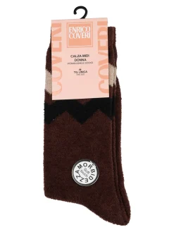 Enrico Coveri Calze midi donna invernali morbide - marrone