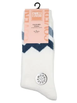 Enrico Coveri Calze midi donna invernali morbide - bianco