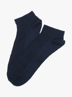 Enrico Coveri Calze sneakers da donna in cotone mercerizzato - blu scuro