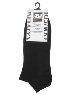 Enrico Coveri Calze sneakers da donna in cotone mercerizzato - nero