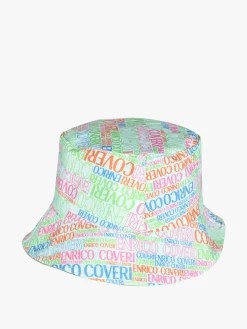 Enrico Coveri Cappello unisex da pescatore con scritte