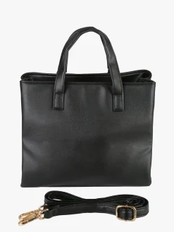 Enrico Coveri Contemporary Borsa donna mini tote in ecopelle con logo di strass - nero