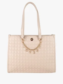 Enrico Coveri Contemporary Borsa donna trapuntata con ciondoli - beige