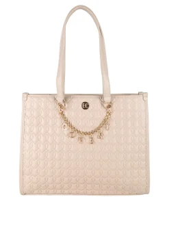 Enrico Coveri Contemporary Borsa donna trapuntata con ciondoli - beige