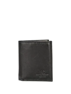 Enrico Coveri Contemporary Mini portafoglio verticale in pelle da uomo - nero