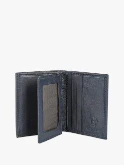 Enrico Coveri Contemporary Mini portafoglio verticale in pelle da uomo - blu scuro
