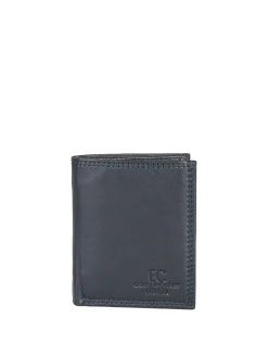 Enrico Coveri Contemporary Mini portafoglio verticale in pelle da uomo - blu scuro