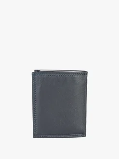 Enrico Coveri Contemporary Mini portafoglio verticale in pelle da uomo - blu scuro