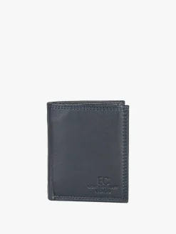 Enrico Coveri Contemporary Mini portafoglio verticale in pelle da uomo - blu scuro