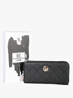 Enrico Coveri Contemporary Portafoglio donna in ecopelle con zip - nero