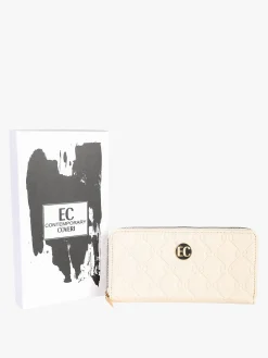 Enrico Coveri Contemporary Portafoglio donna in ecopelle con zip - naturale