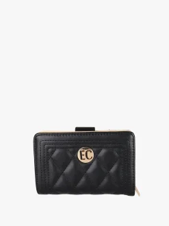 Enrico Coveri Contemporary Portafoglio trapuntato da donna con logo - nero