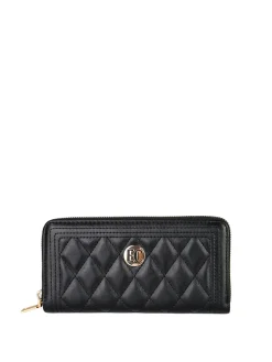 Enrico Coveri Contemporary Portafoglio trapuntato da donna con logo - nero