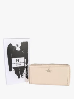 Enrico Coveri Contemporary Portafoglio donna in ecopelle con zip - sabbia