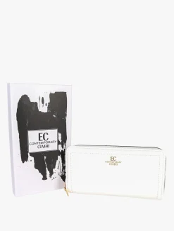Enrico Coveri Contemporary Portafoglio donna in ecopelle con zip - bianco