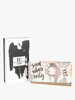 Enrico Coveri Contemporary Portafoglio donna in ecopelle con stampa disegno - naturale
