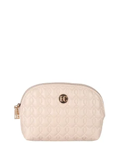 Enrico Coveri Contemporary Pochette donna in ecopelle con zip - beige