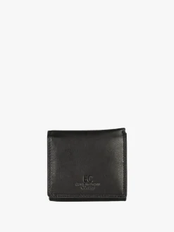 Enrico Coveri Contemporary Portafoglio in pelle da uomo con bottone - nero