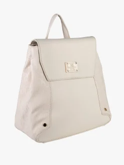 Enrico Coveri Contemporary Zaino donna in ecopelle con patta - panna