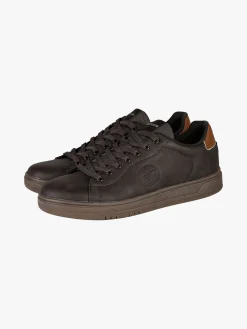 Enrico Coveri Sneakers stringate da uomo in ecopelle nabuk - moro