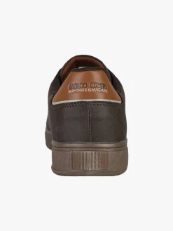 Enrico Coveri Sneakers stringate da uomo in ecopelle nabuk - moro