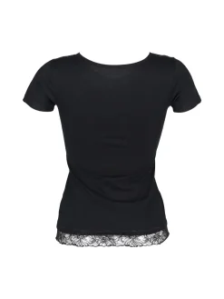 Essenza ART.3559 T-shirt intima da donna in cotone bielastico con pizzo