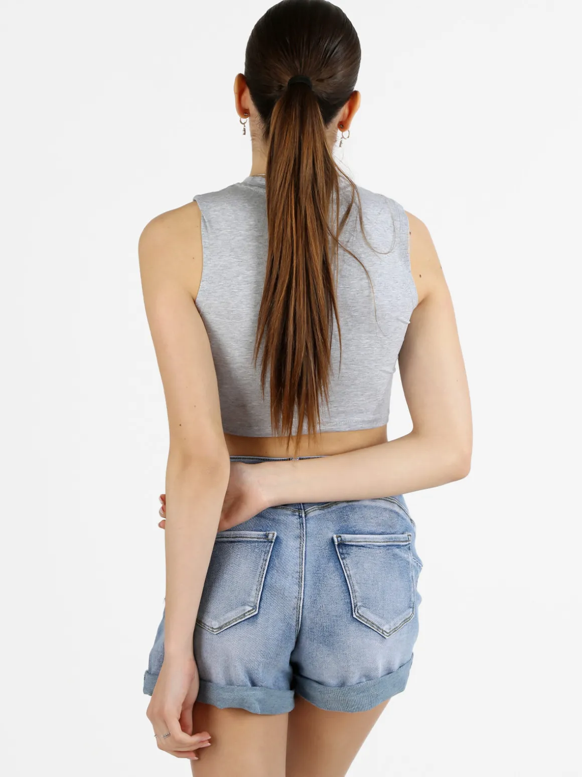 Essenziale Milano Canotta cropped da donna a spalla larga
