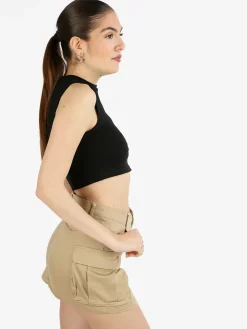 Essenziale Milano Canotta cropped da donna a spalla larga