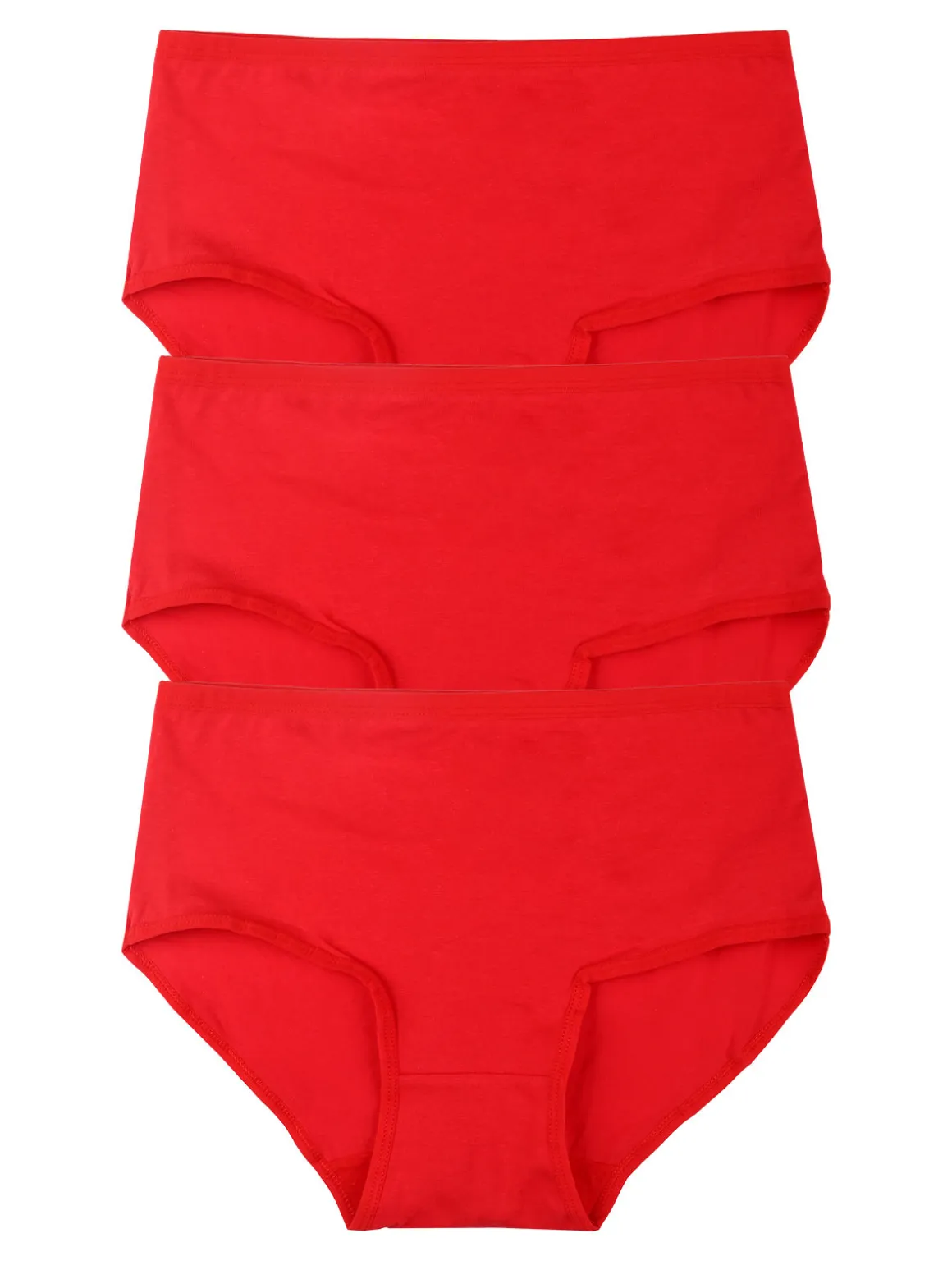 Essenziale Milano Confezione da 3 slip maxi da donna in cotone - rosso