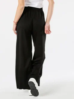 Essenziale Milano Pantaloni donna a palazzo in felpa - nero