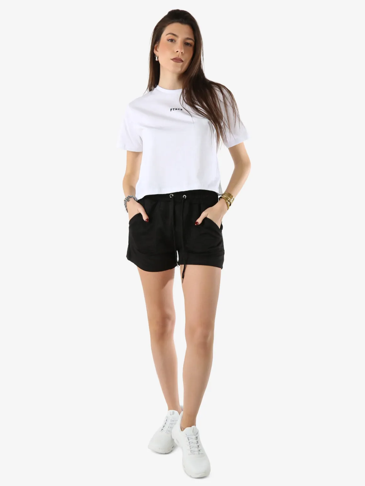 Essenziale Milano Shorts donna sportivi con coulisse - nero