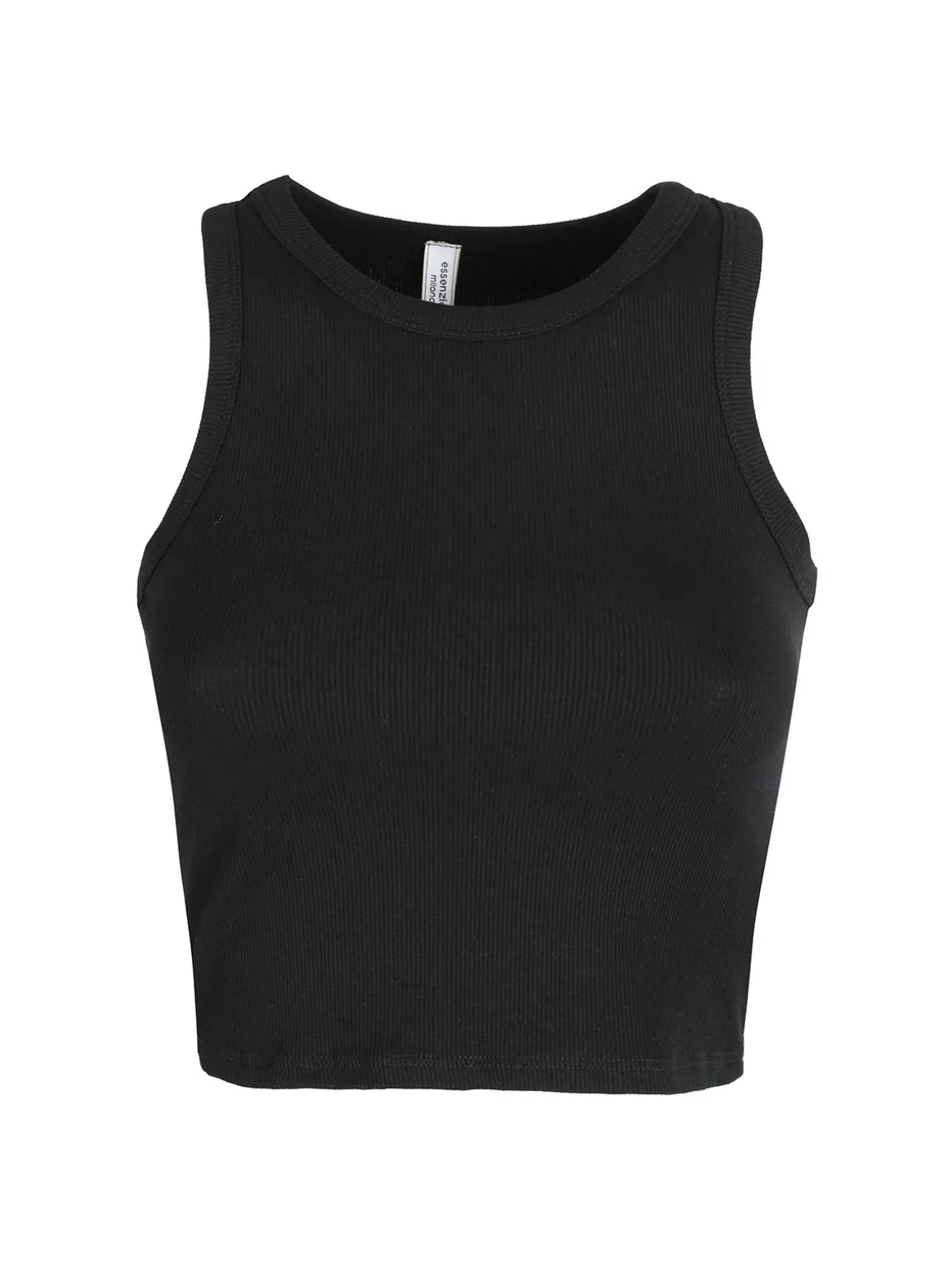 Essenziale Milano Top cropped donna a costine