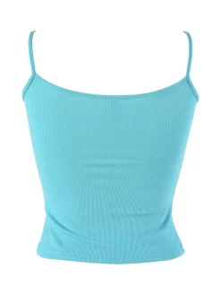 Essenziale Milano Top donna a costine con spalline sottili
