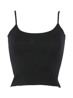 Essenziale Milano Top donna a costine con spalline sottili