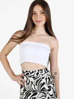 Essenziale Milano Top donna a costine con coppe imbottite