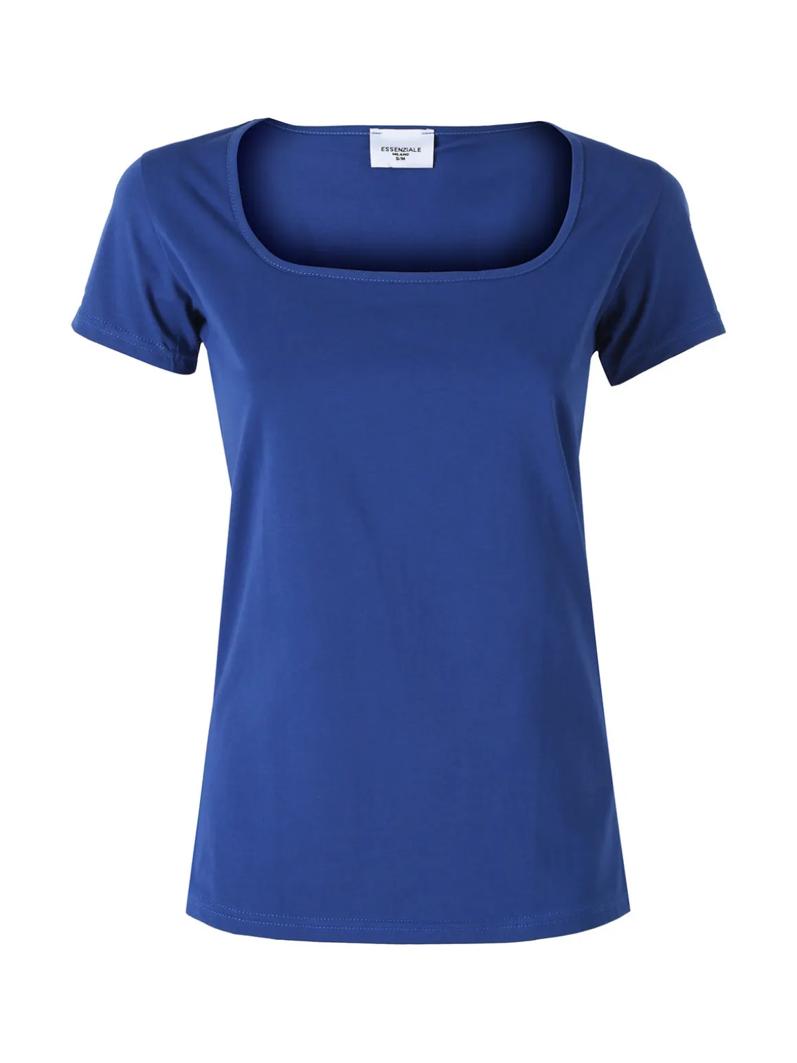 Essenziale Milano T-shirt da donna in cotone con scollo quadrato - rosso