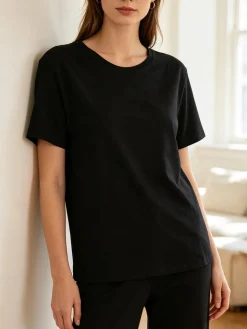 Essenziale Milano T-shirt donna girocollo in cotone taglie grandi