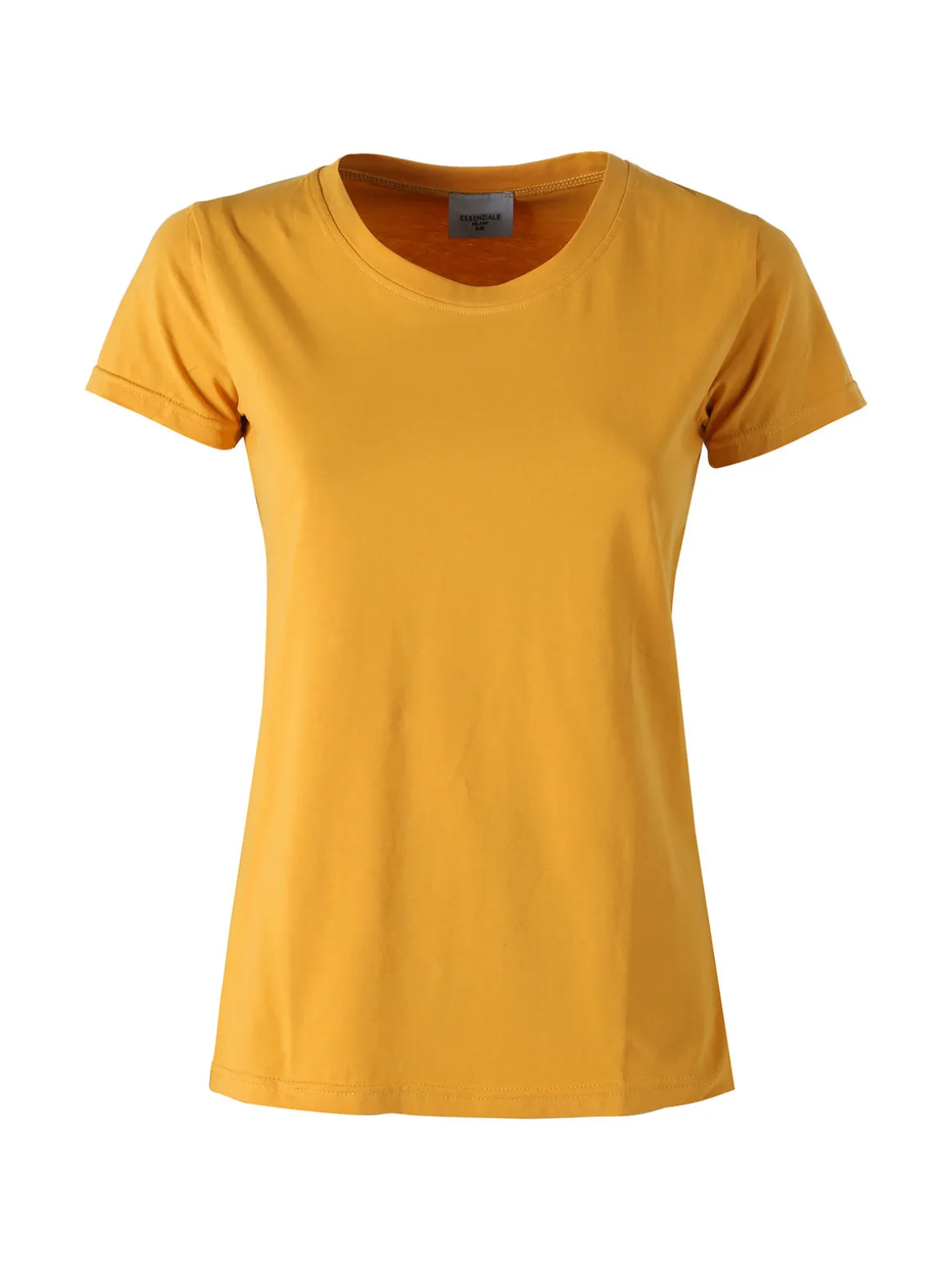Essenziale Milano T-shirt girocollo da donna in cotone - senape