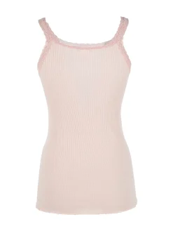 Esse Speroni Canotta donna girocollo a costine con pizzo